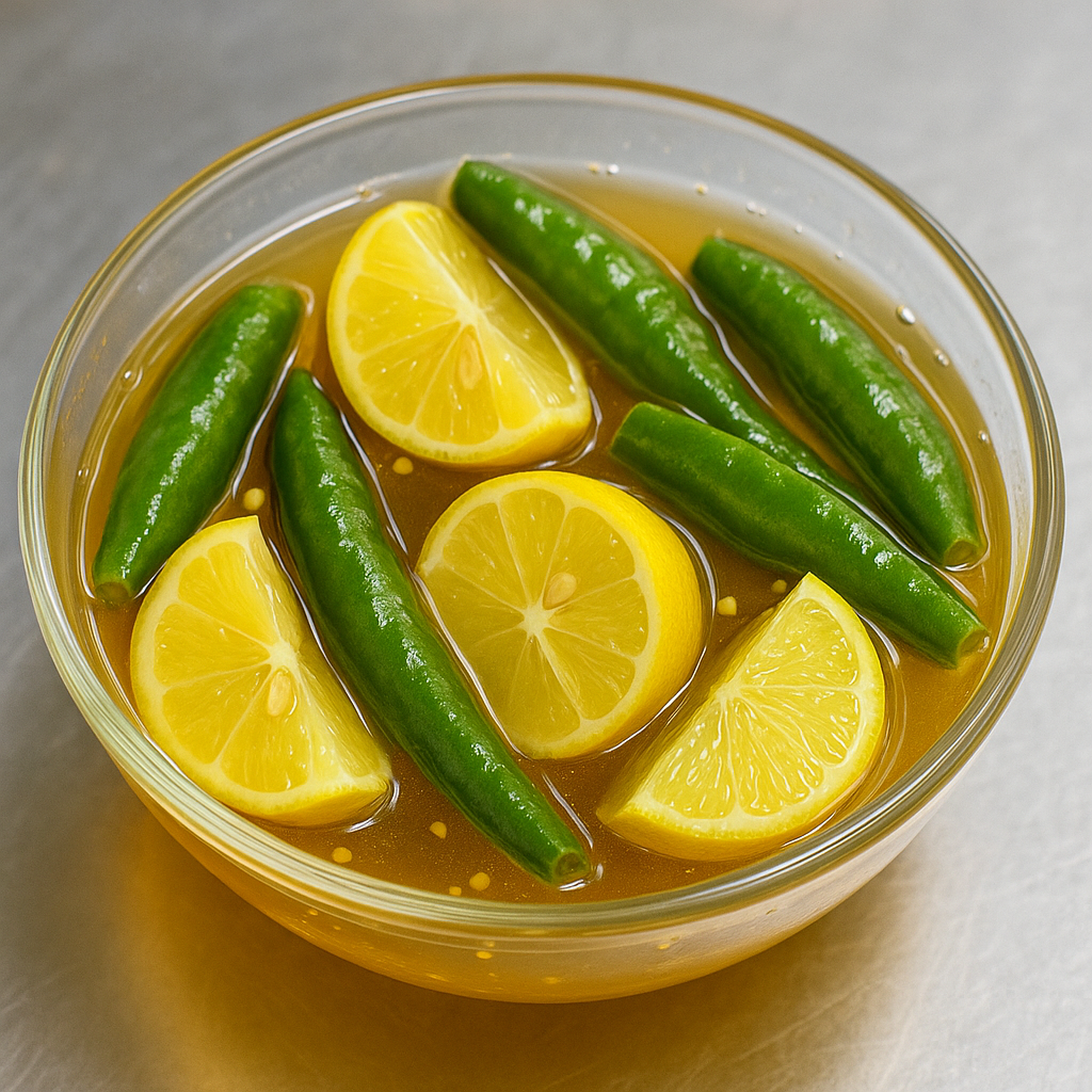 Nimboo & Hari Mirch Sirka Pani Achar