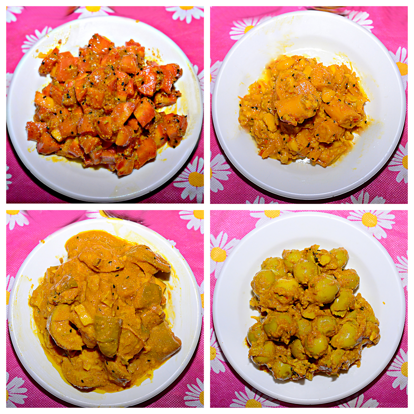 Pack of 4 ~ Lasoora pickle ~ Mango oil pickle ~ Carrot pickle ~ Lotus root pickle ~ 4 boxes ~ 4 KG ~ Buy more save more