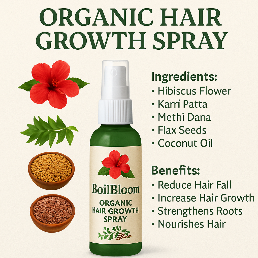 Boil Bloom Organic Hair Growth Spray – Faster, Healthier, Thicker Hair