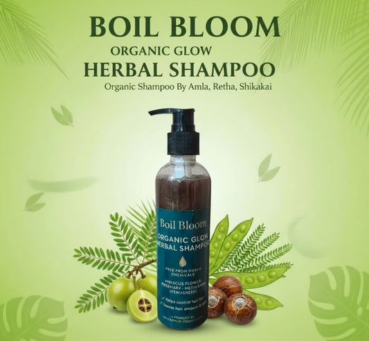 Boil Bloom Organic Glow Herbal Shampoo – Amla, Reetha & Shikakai