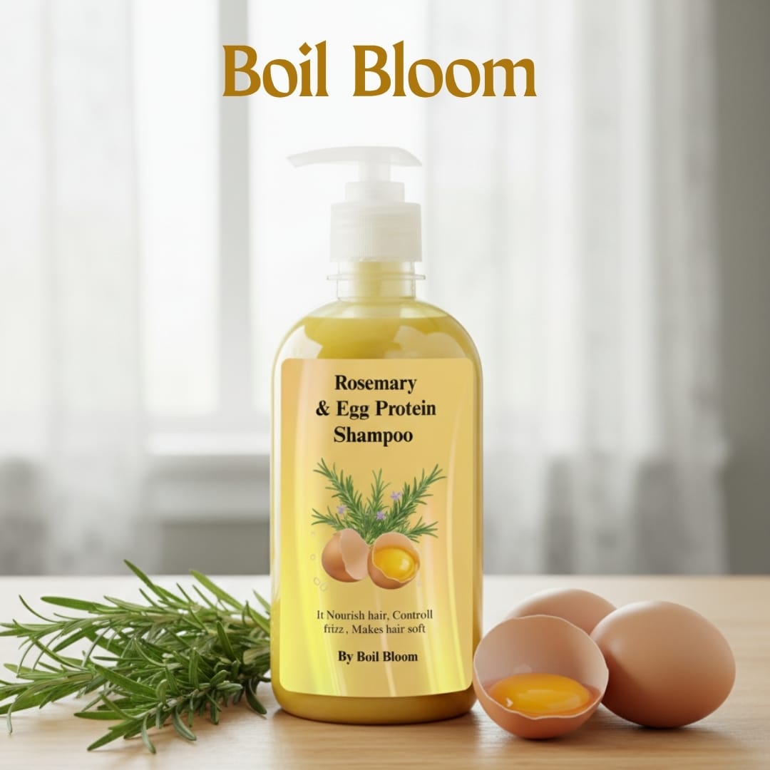Boil Bloom Rosemary & Egg Protein Shampoo – Nourishing Anti-Frizz Care