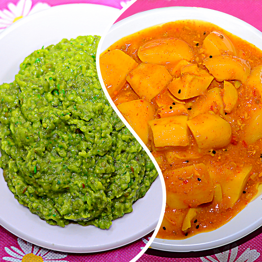 Combo deal ~ Green chutney + Mango sirka pickle ~ 2 boxes ~ 2 KG ~ Buy more save more